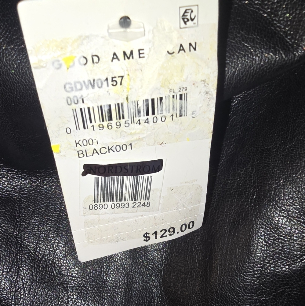 Faux Leather Good American strapless dress size 0 NWT - Picture 8 of 9